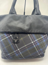 Prada Triangle Logo Plaid Nylon Leather (comes with strap)