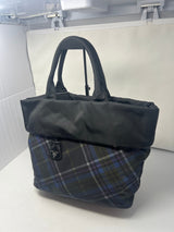 Prada Triangle Logo Plaid Nylon Leather (comes with strap)
