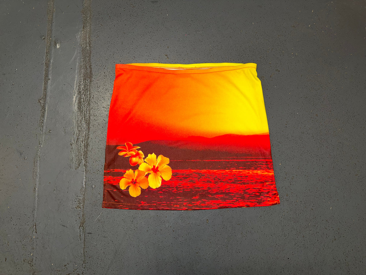 Sunset Print Mini Skirt