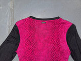 GUESS Pink Snakeskin and Black Mesh Sleeve Top