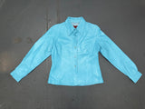 NICOLA BERTI Turquoise Leather Shirt/Jacket