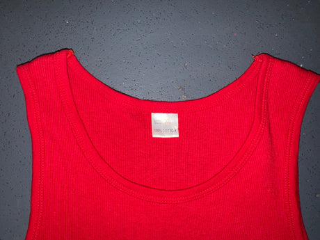 Red Ribbed Tank Top with Babygirl Logo