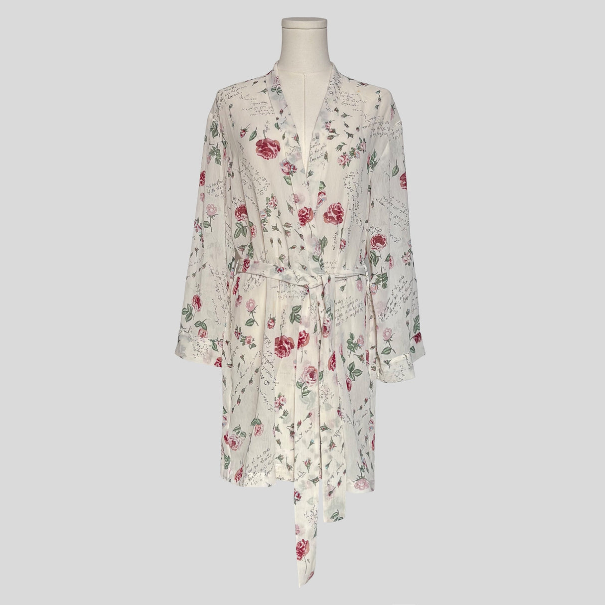 Love Letters floral sheer robe