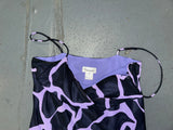 TESSUTO Black and Purple Animal Print Midi Slip Dress
