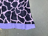 TESSUTO Black and Purple Animal Print Midi Slip Dress