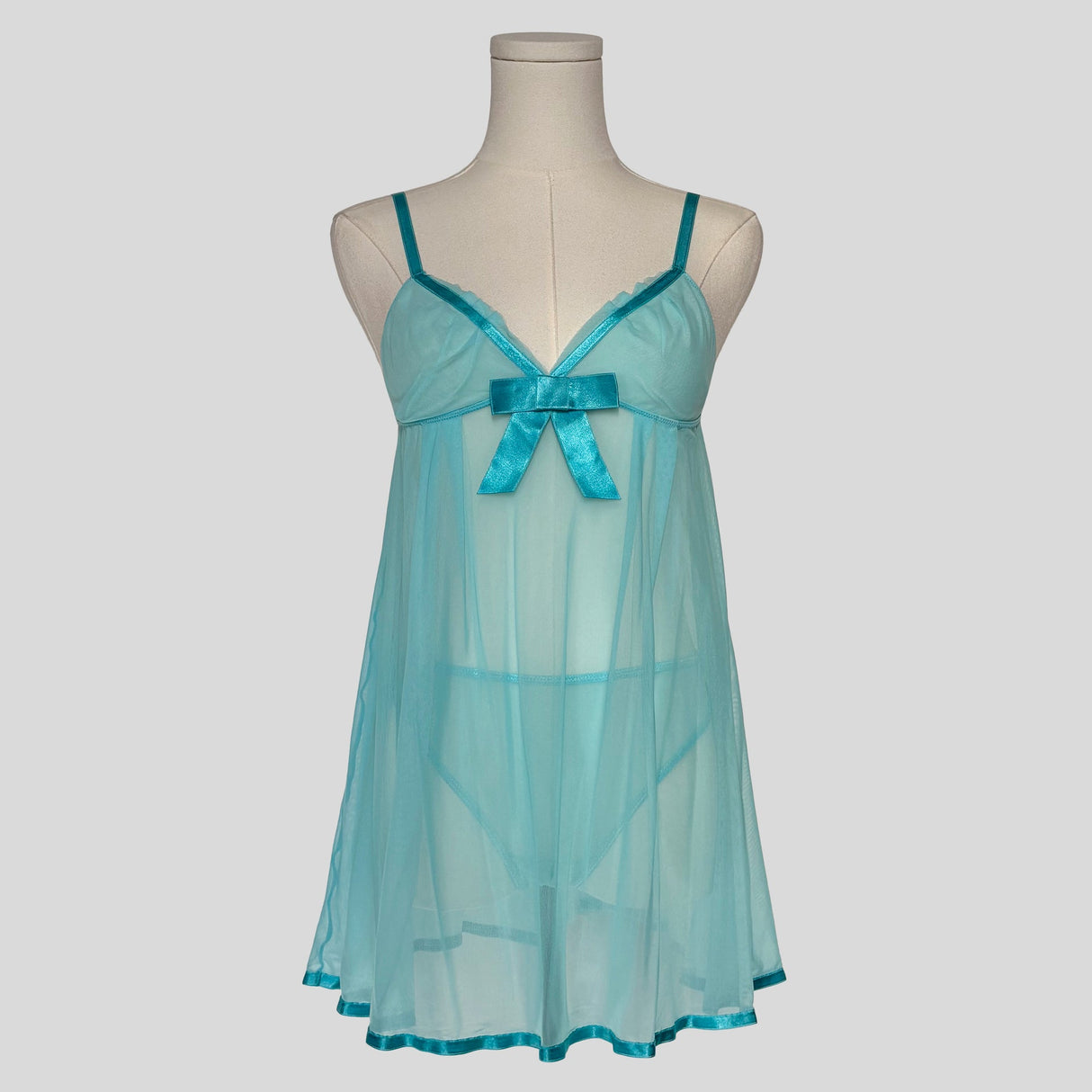 Bow detail babydoll dress with matching panties