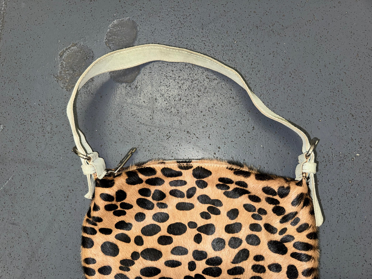 CECCONI PIERO Pony Hair Animal Print Shoulder Bag