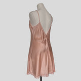 Lace trim silk slip dress