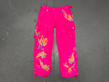 RALPH LAUREN Pink Silk Beaded Cargo Pant