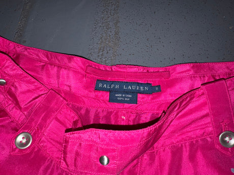 RALPH LAUREN Pink Silk Beaded Cargo Pant