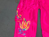 RALPH LAUREN Pink Silk Beaded Cargo Pant