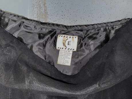 Black Silk Midi Asymmetrical Beaded Skirt