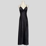 Embroidered beaded silky gown