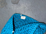 Turquoise Wool Crochet Skull Cap Beanie