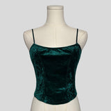 Velvet cami in emerald green