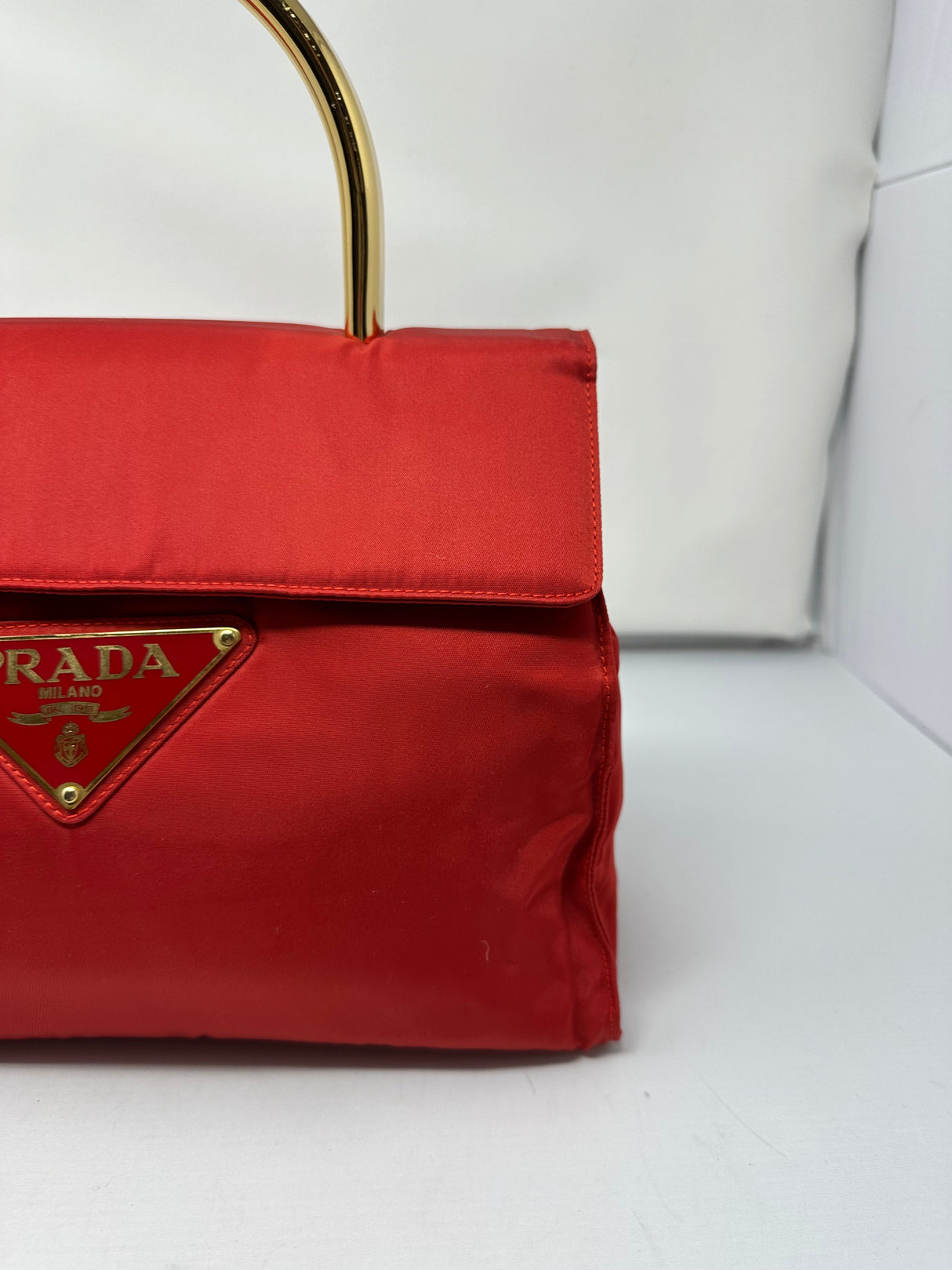 Prada Nylon Red Top Handle