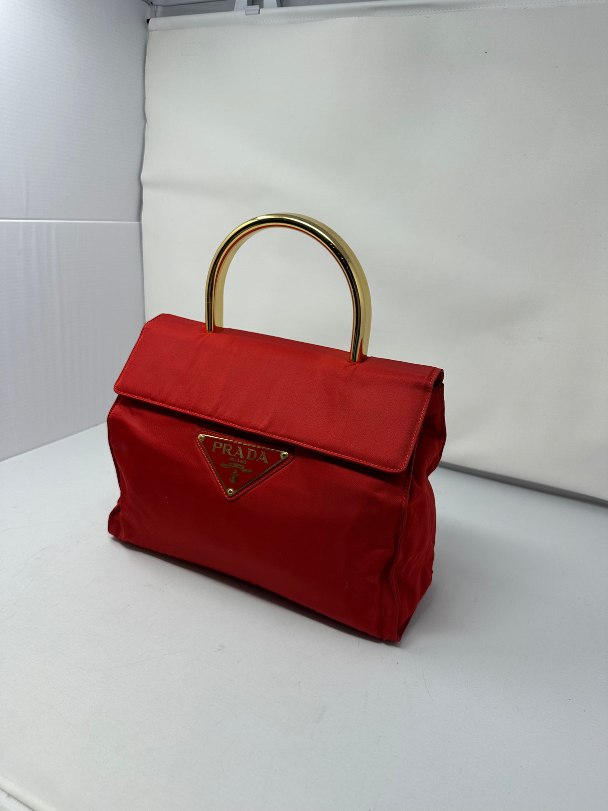 Prada Nylon Red Top Handle