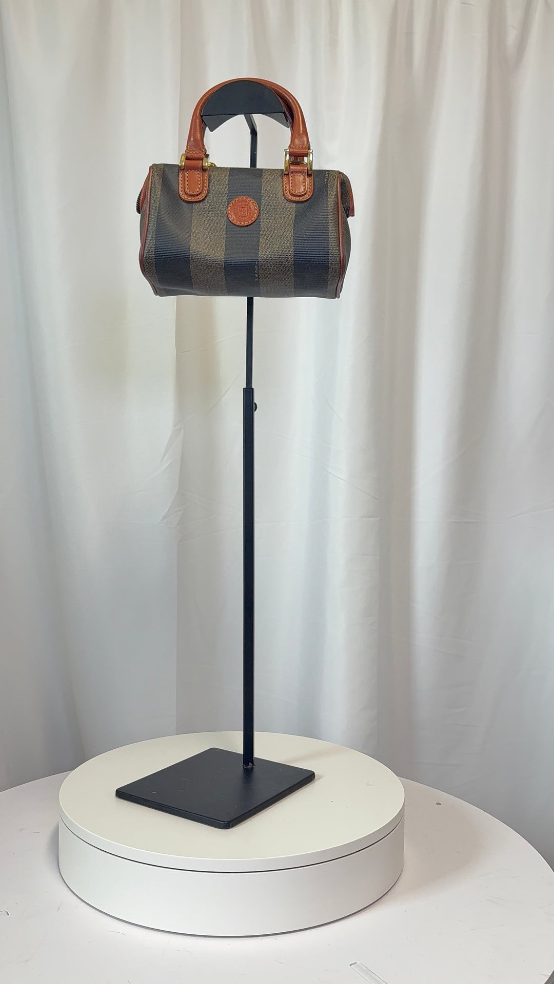 Fendi Pequin Mini Boston Bag