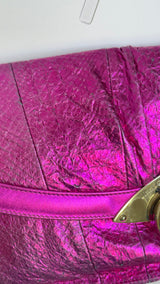 Jimmy Choo Metallic Fuchsia Ring Clutch