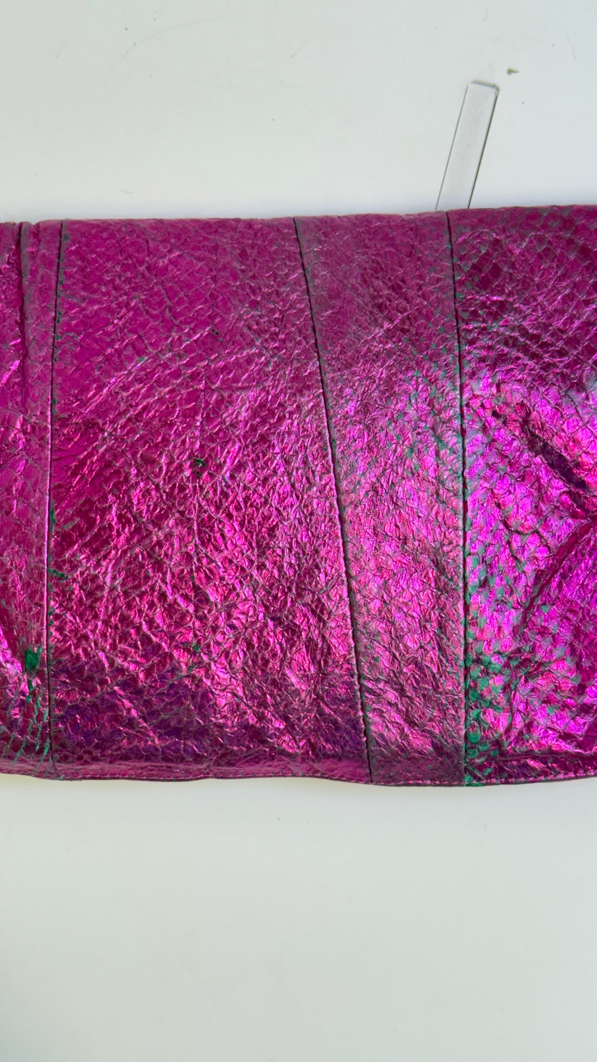 Jimmy Choo Metallic Fuchsia Ring Clutch