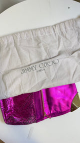 Jimmy Choo Metallic Fuchsia Ring Clutch