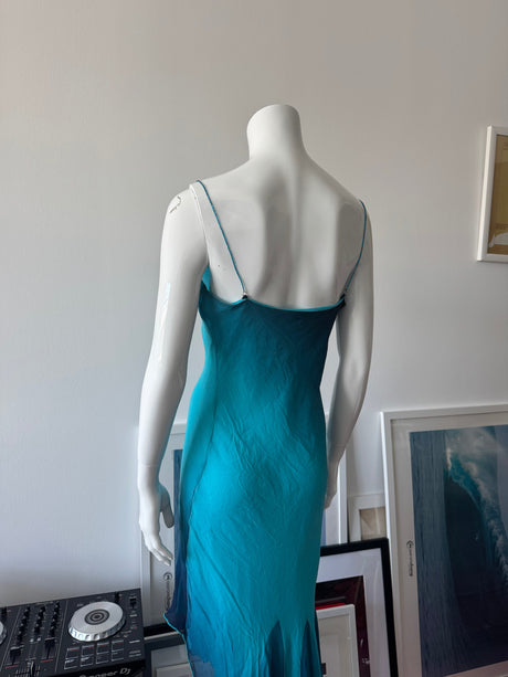 CACHÉ Blue/Black Ombre Glitter Silk Midi Dress