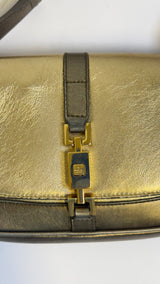 Gucci Mini Jackie Metallic Gold Leather Shoulder Bag - Tom Ford Era