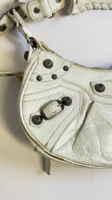Balenciaga Le Cagole Shoulder Bag in White Lambskin Leather