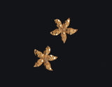 Gold Large Textured Starfish Clip On Earrings