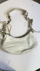 Balenciaga Le Cagole Shoulder Bag in White Lambskin Leather