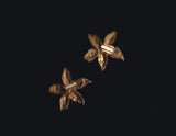 Gold Large Textured Starfish Clip On Earrings