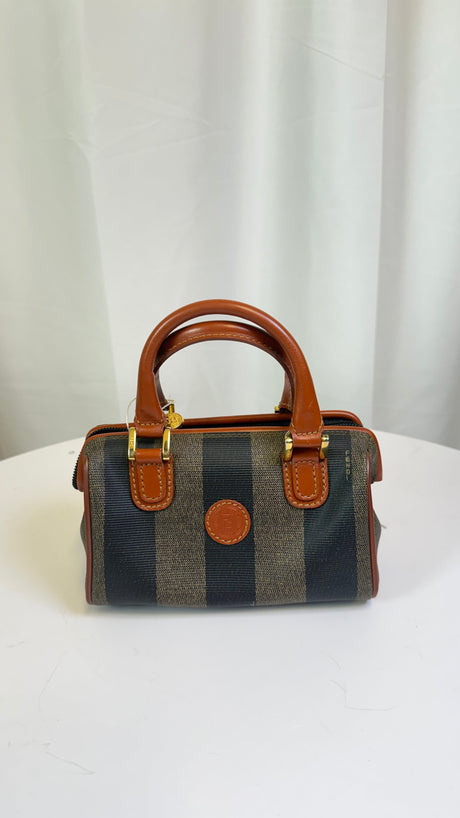 Fendi Pequin Mini Boston Bag