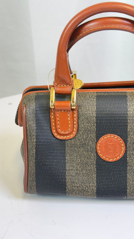 Fendi Pequin Mini Boston Bag