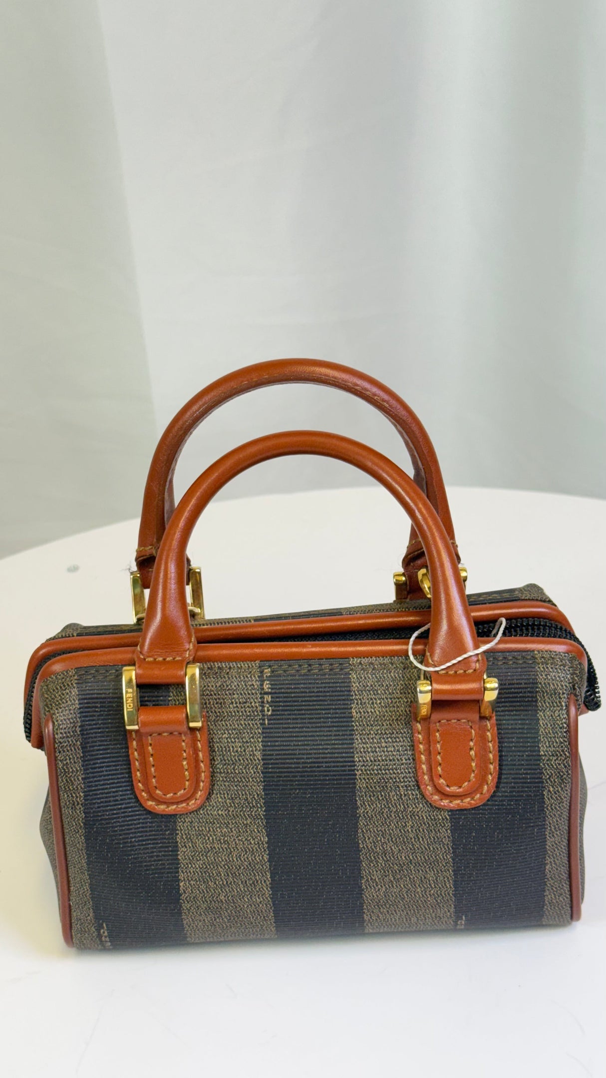 Fendi Pequin Mini Boston Bag