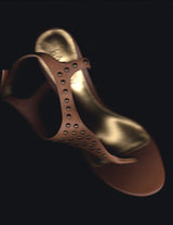 RALPH LAUREN Brown Studded Gladiator Heels Sz US 7