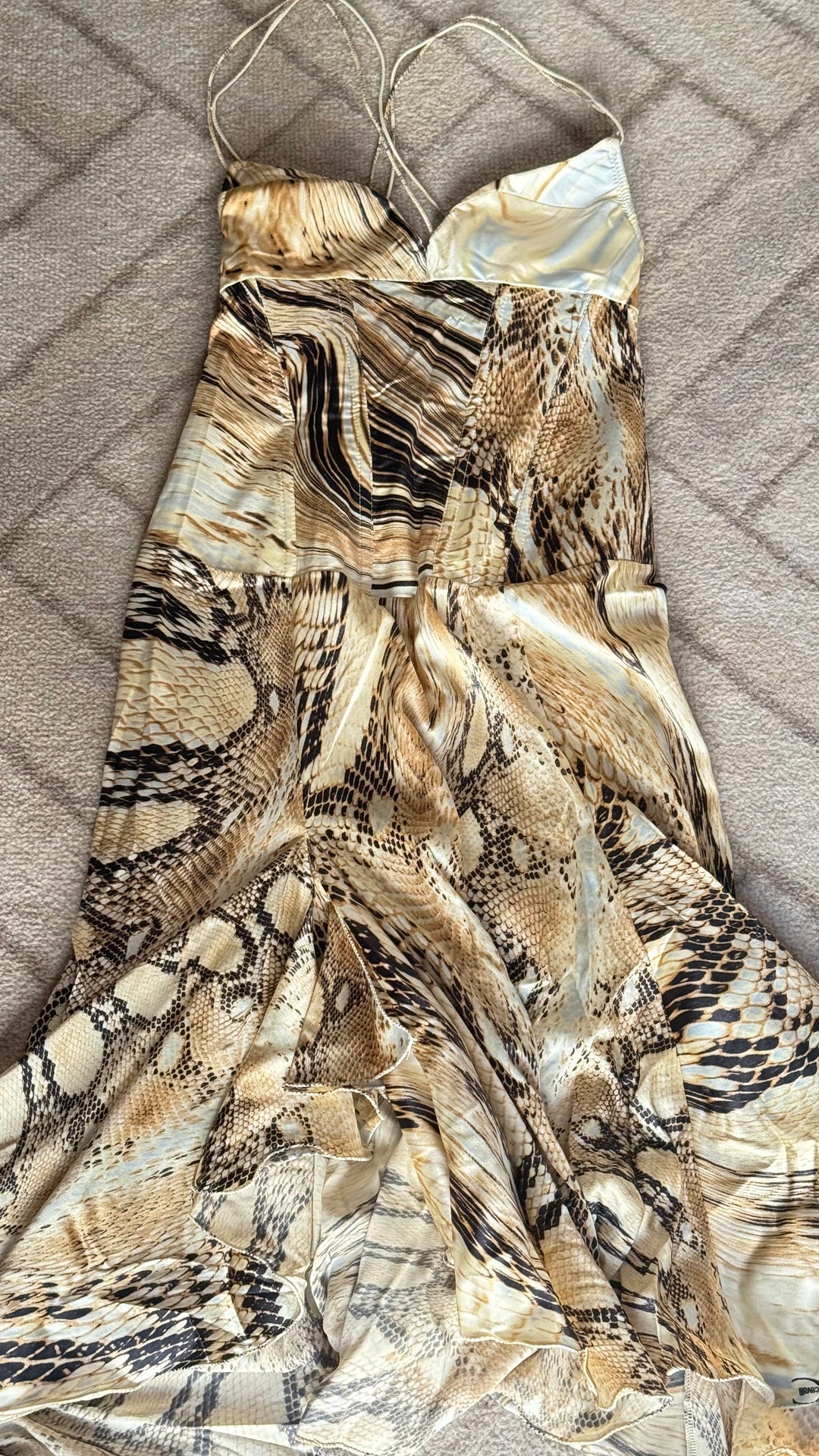 Just Cavalli Snake Print Satin Dress