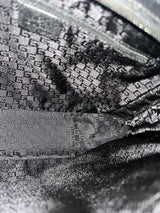 Gucci Diamante Canvas Black Shoulder Bag Embossed Logo