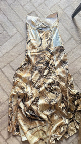 Just Cavalli Snake Print Satin Dress