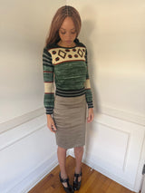 Cropped Knit Collared Sweater