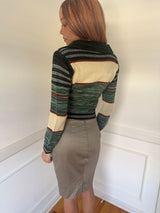 Cropped Knit Collared Sweater