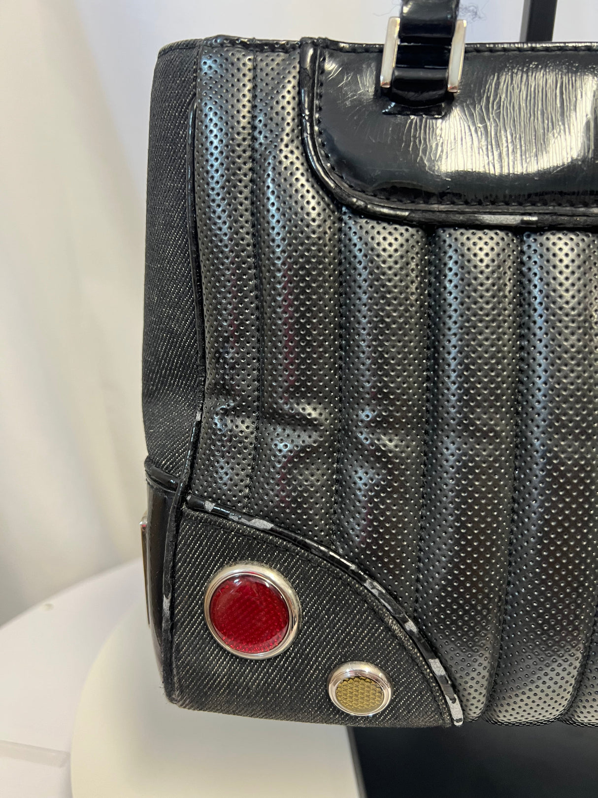 Christian Dior Cadillac Leather Tote Bag Black Galliano Era c. 2003–2004
