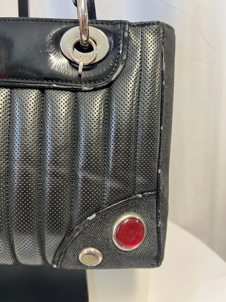 Christian Dior Cadillac Leather Tote Bag Black Galliano Era c. 2003–2004