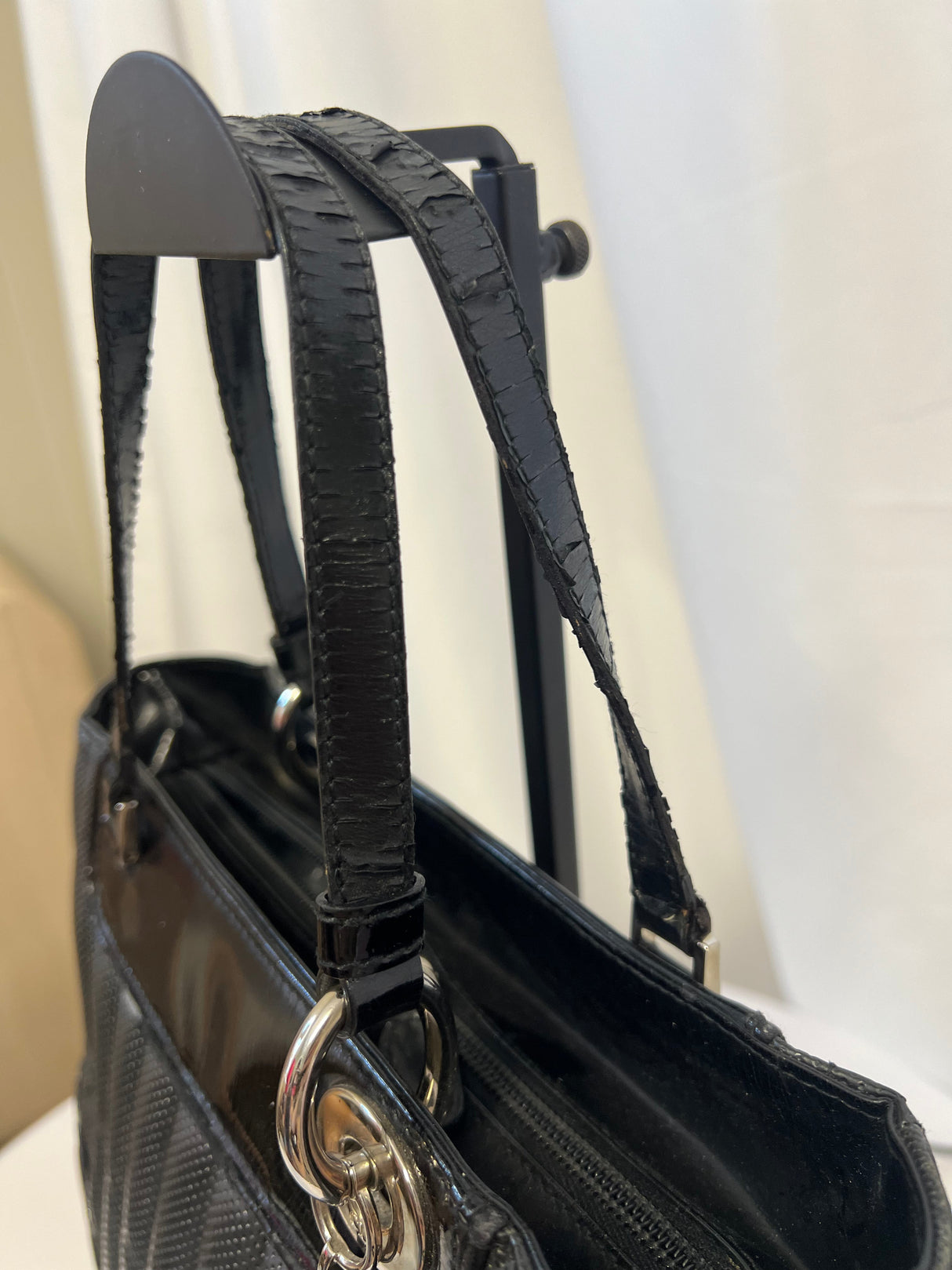 Christian Dior Cadillac Leather Tote Bag Black Galliano Era c. 2003–2004