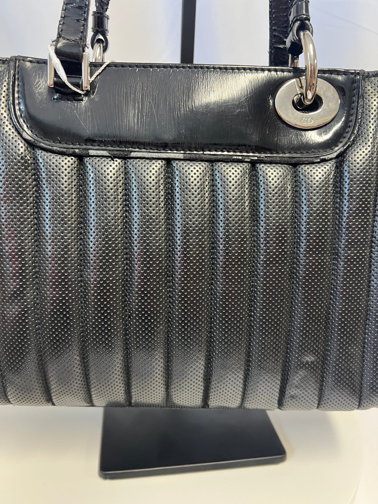 Christian Dior Cadillac Leather Tote Bag Black Galliano Era c. 2003–2004