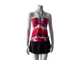 LA BLANCA Brown and Tie Dye Swim Tankini and Skirt