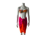 RALPH LAUREN Pink/Orange Ombré Mesh Swim Cover-up