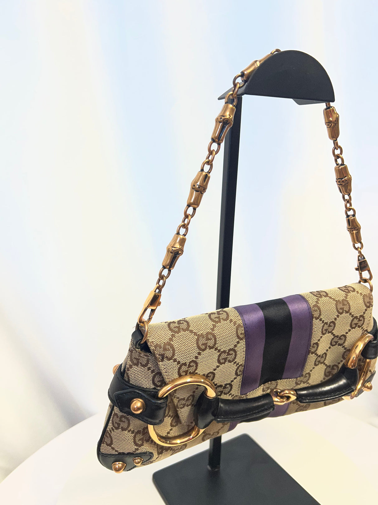 Tom Ford Era Gucci Horsebit GG Canvas Convertible Shoulder Bag & Clutch