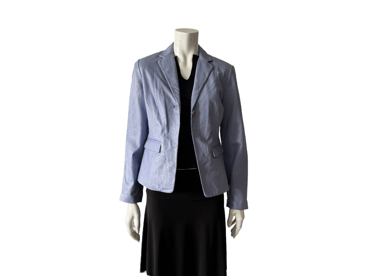 Lavender Leather Blazer Jacket