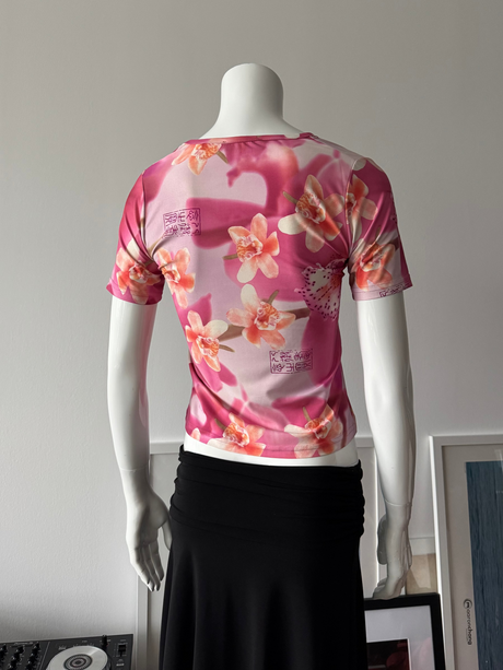 Pink Orchid Print T-shirt