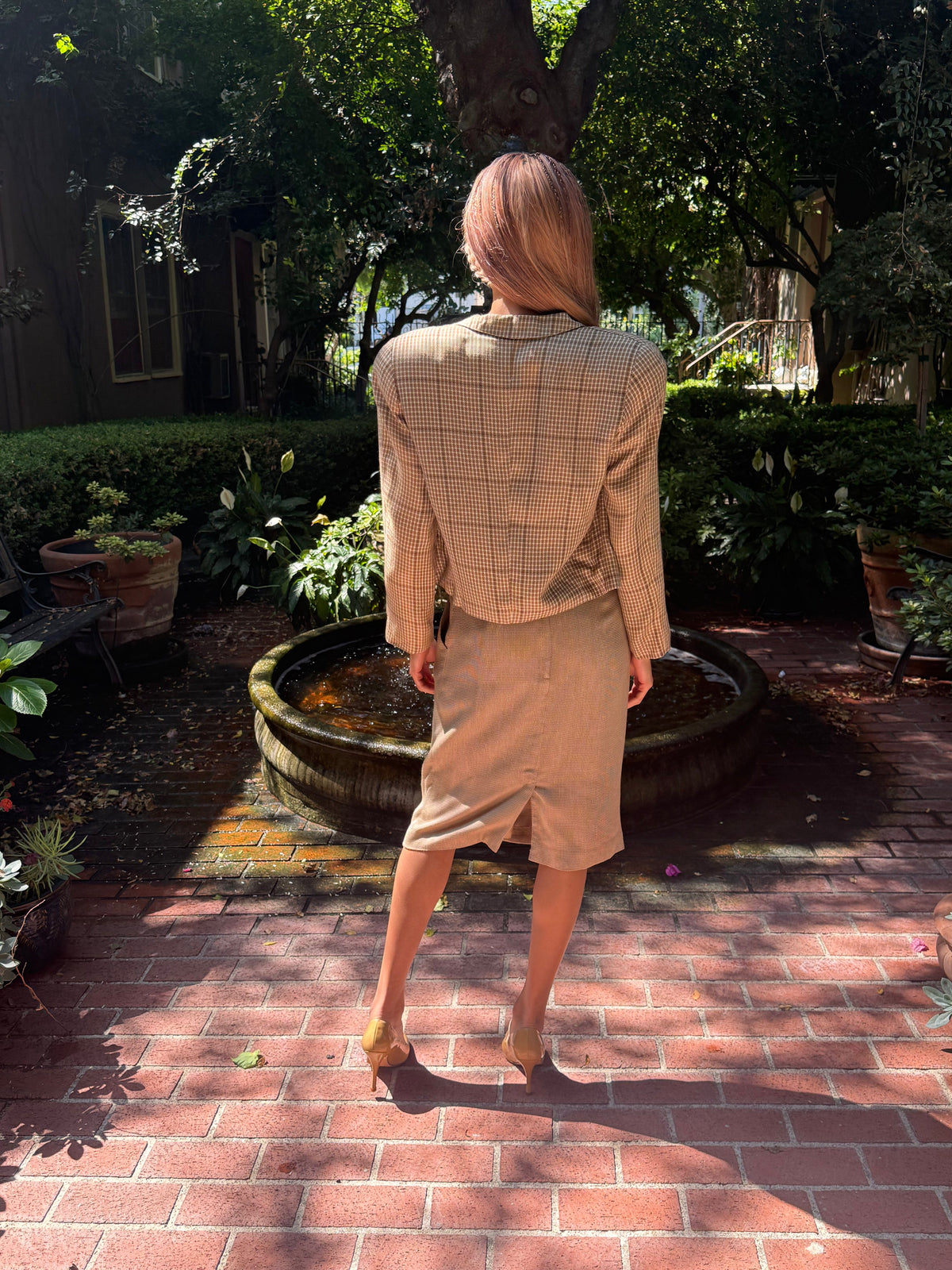 1980's Neiman Marcus Beige Skirt Suit